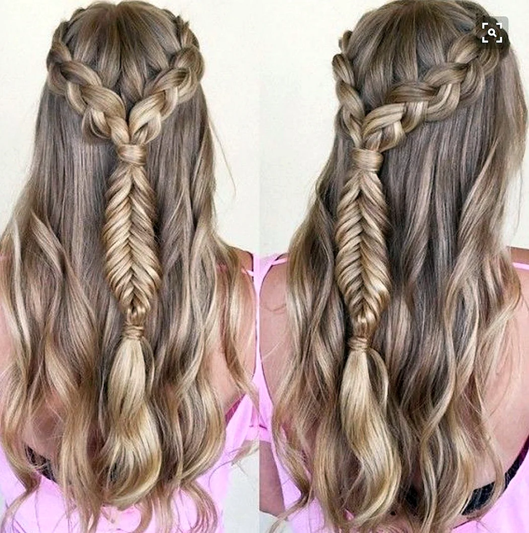 Прическа с распущенными волосами для девочки на выпускной