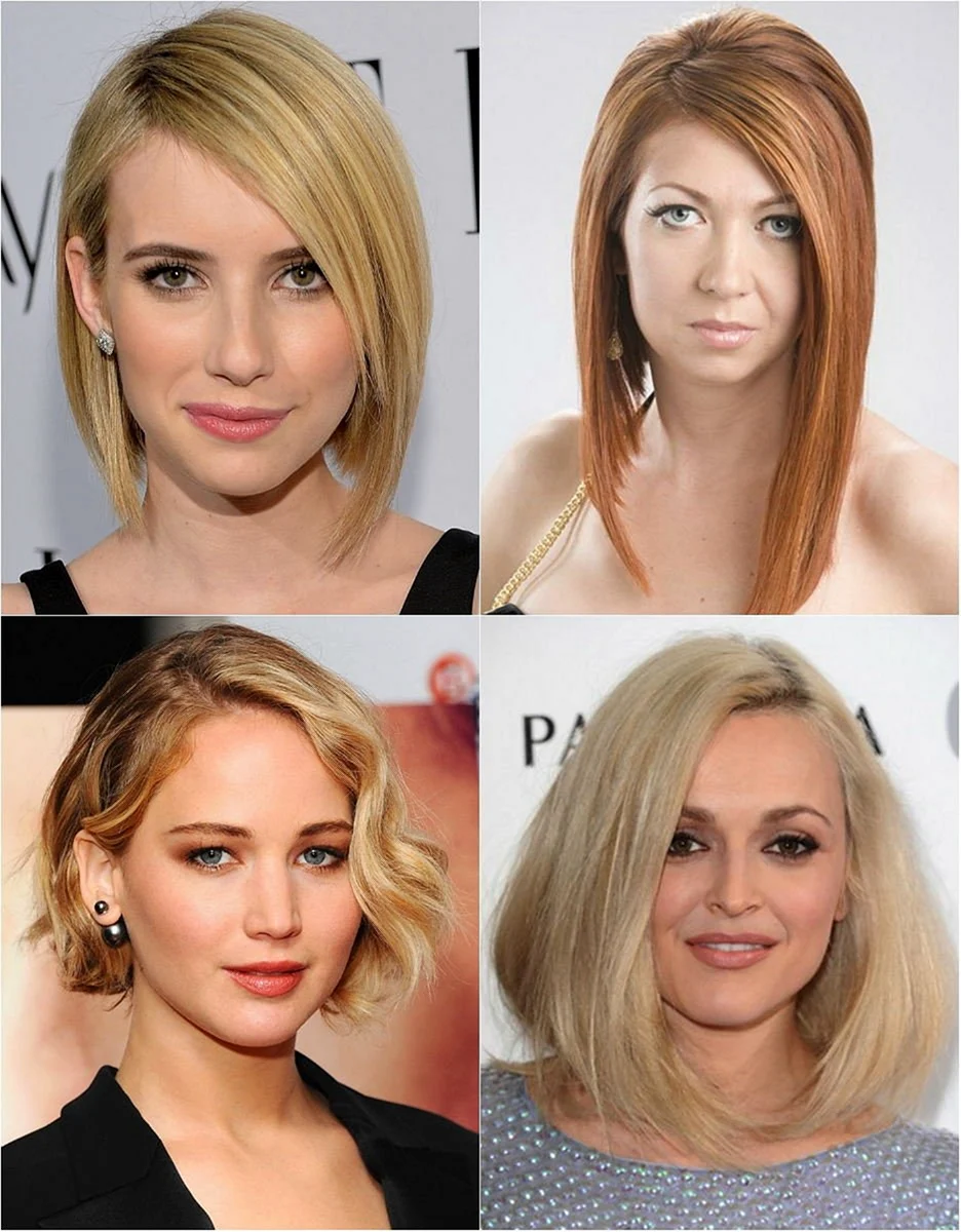 Удлиненное каре с косым пробором