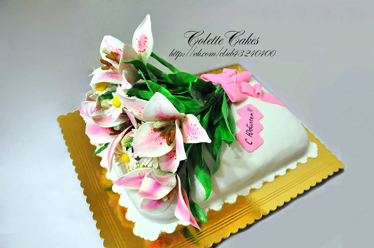 Торт букет из крема для женщин