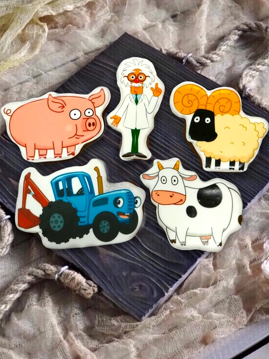 Имбирные пряники синий трактор