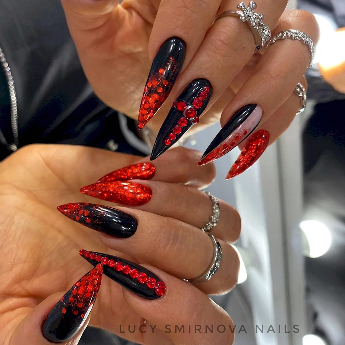 Эффектный маникюр на длинные ногти