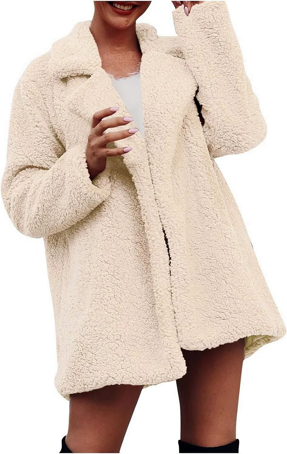 Белый плюшевый кардиган