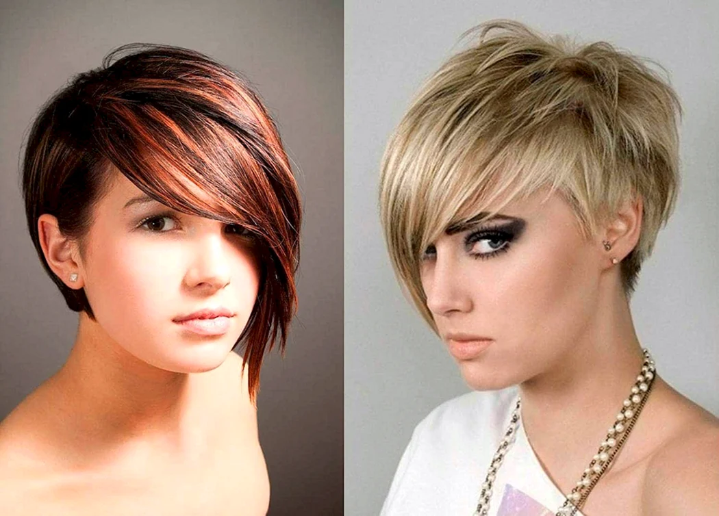 Пикси рваная асимметричная короткая стрижка