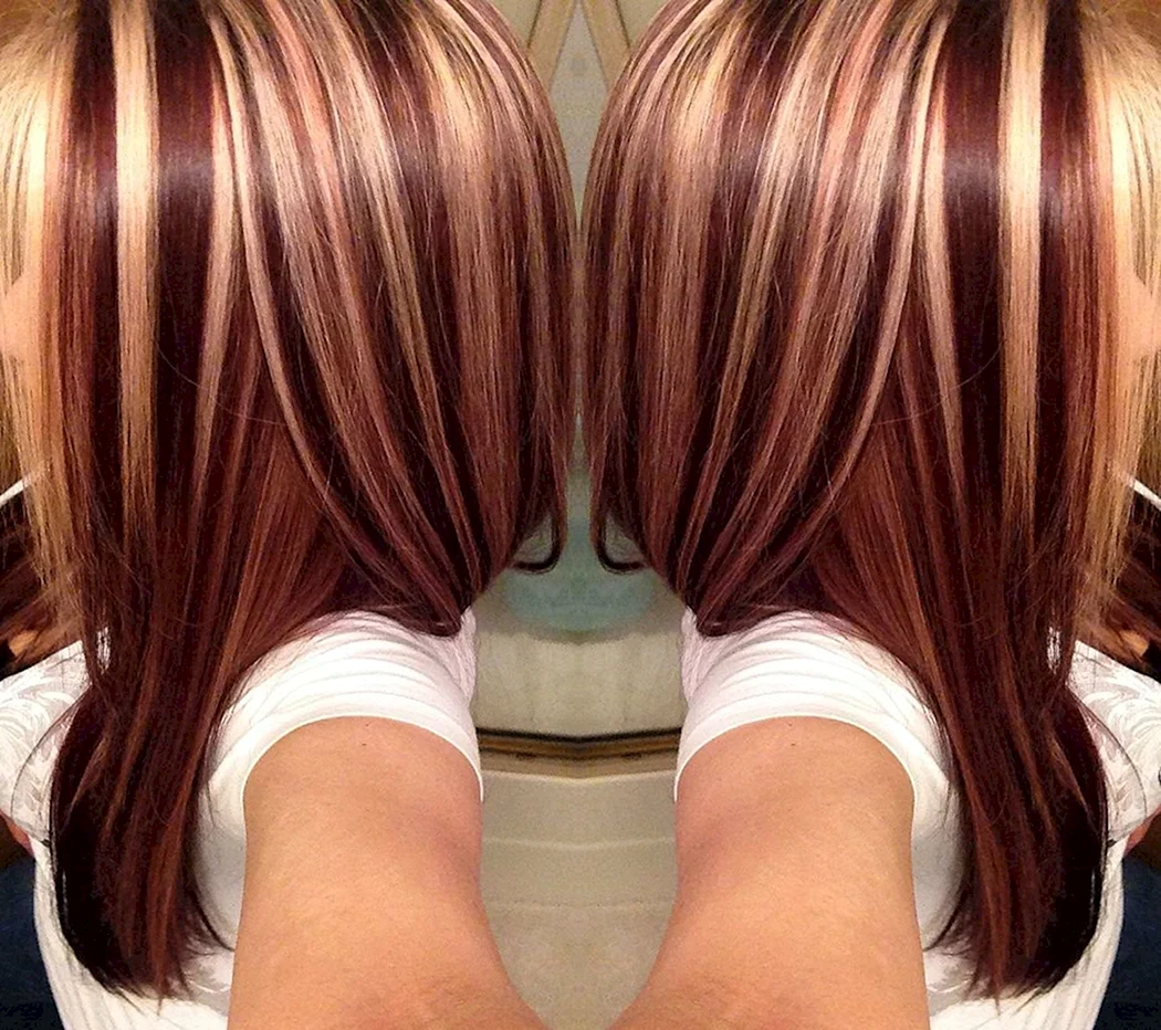 Мелирование с шоколадными прядями
