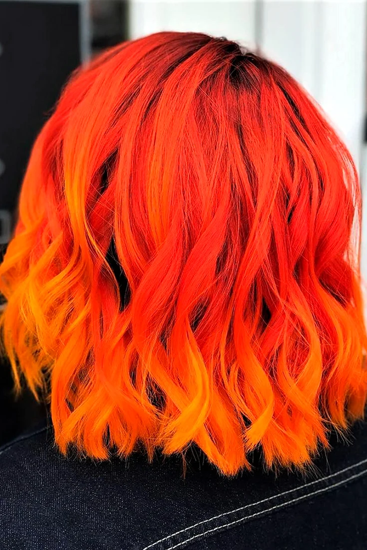 Красно оранжевые волосы