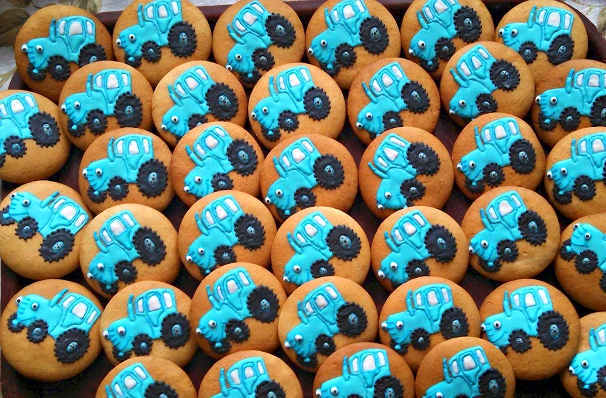 Капкейки синий трактор