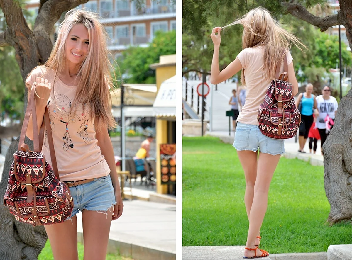 Летний образ с рюкзаком