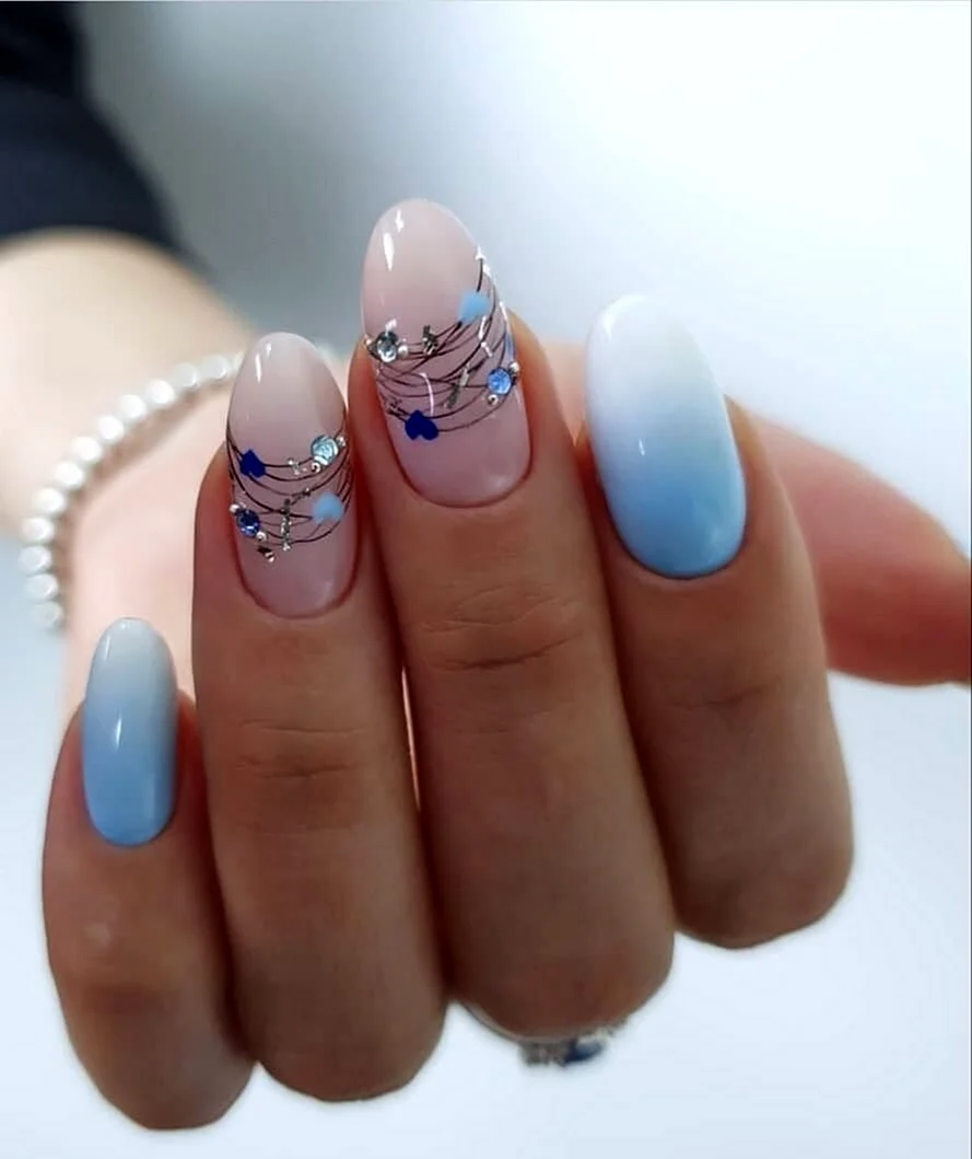 Нежно голубой френч