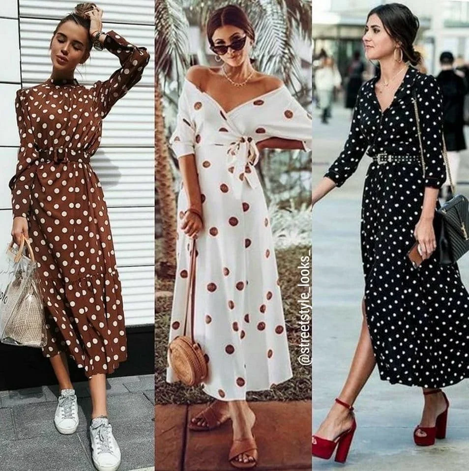 Платье комбинация в горошек