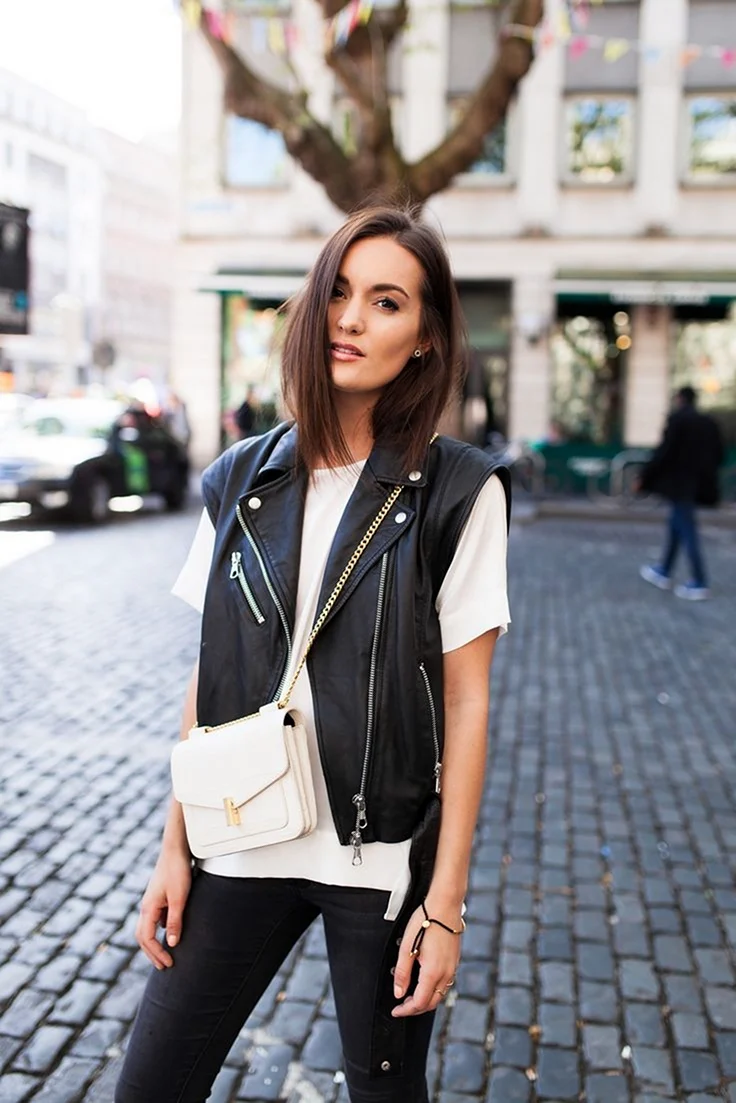 Кожаная жилетка Зара