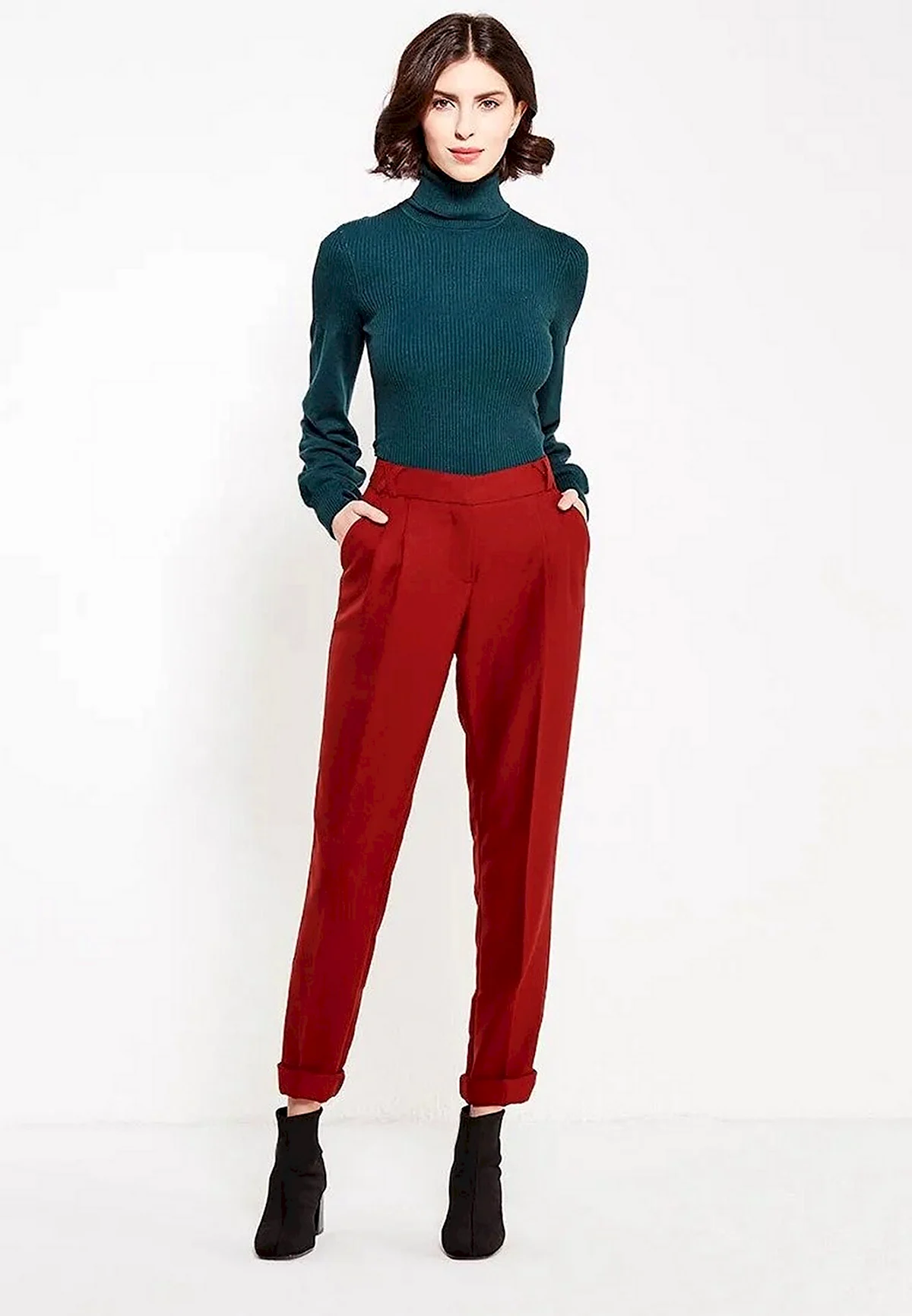 Бордовые брюки