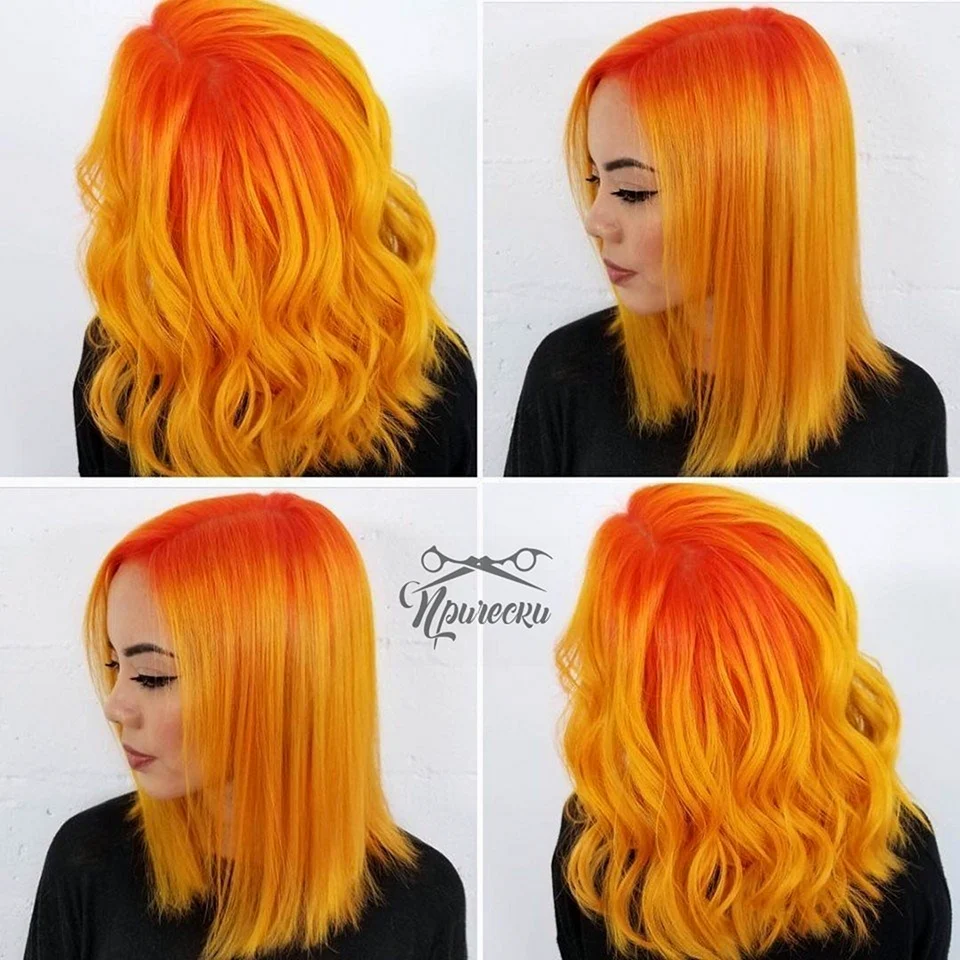 Желто оранжевое окрашивание волос