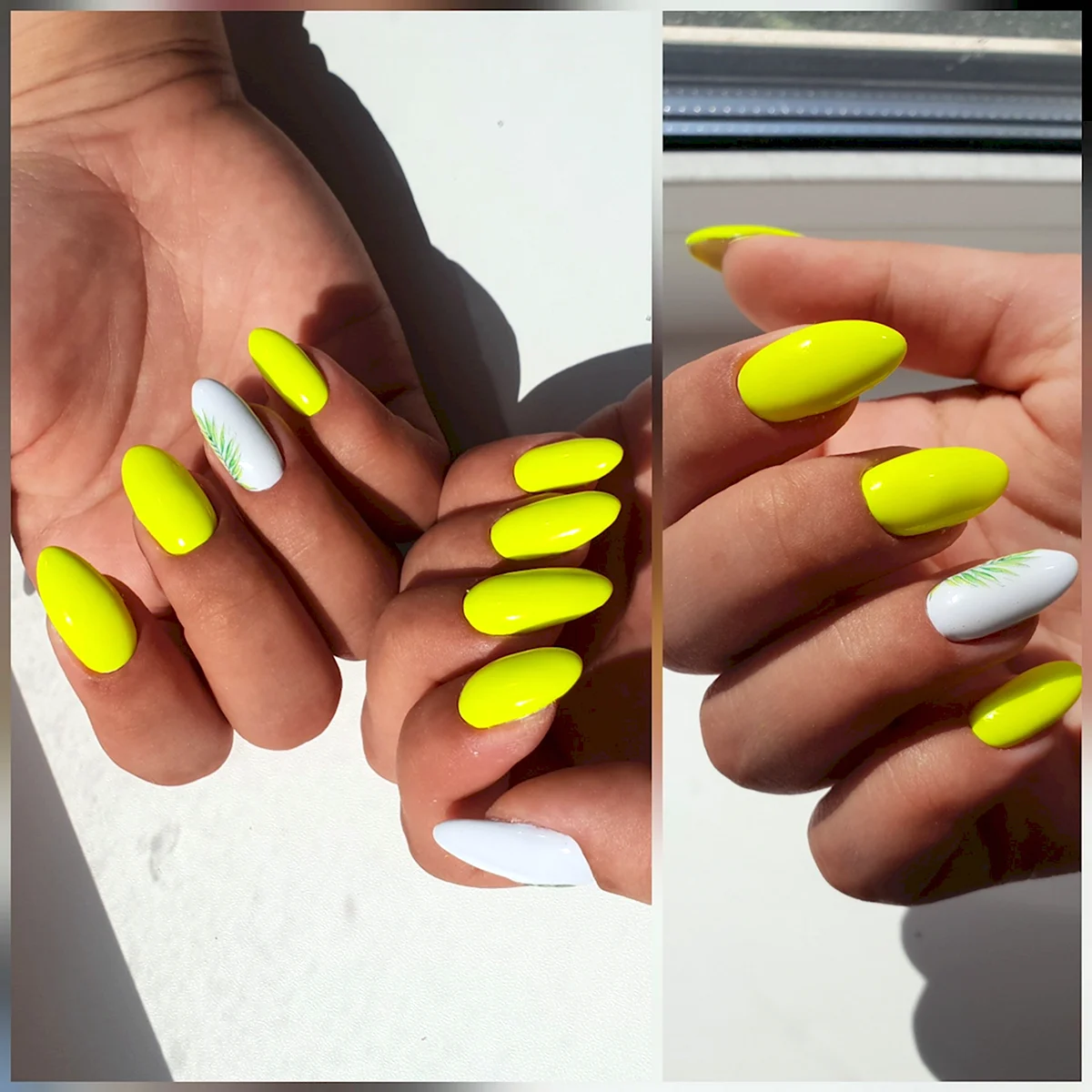 Кислотный маникюр вытянутый цвет