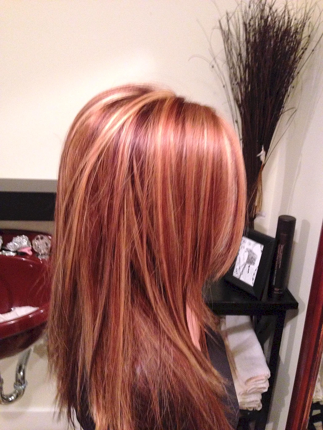 Мелирование на красные волосы