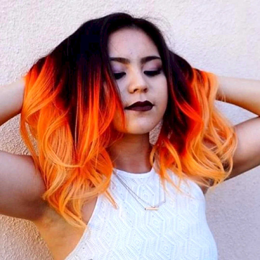 Рыжие кончики волос