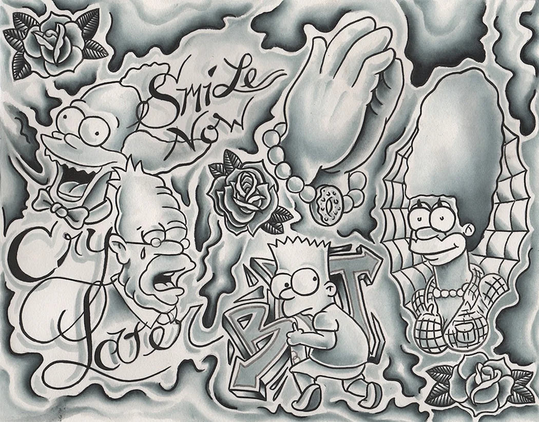 Симпсоны тату эскизы