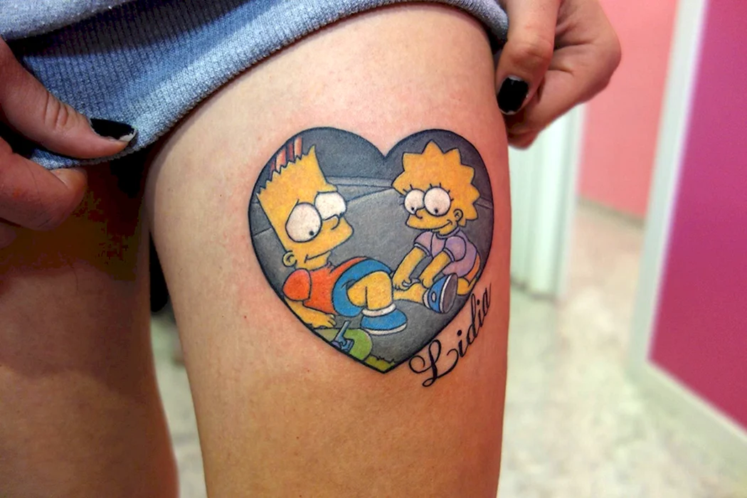 Барт симпсон тату Нью скул