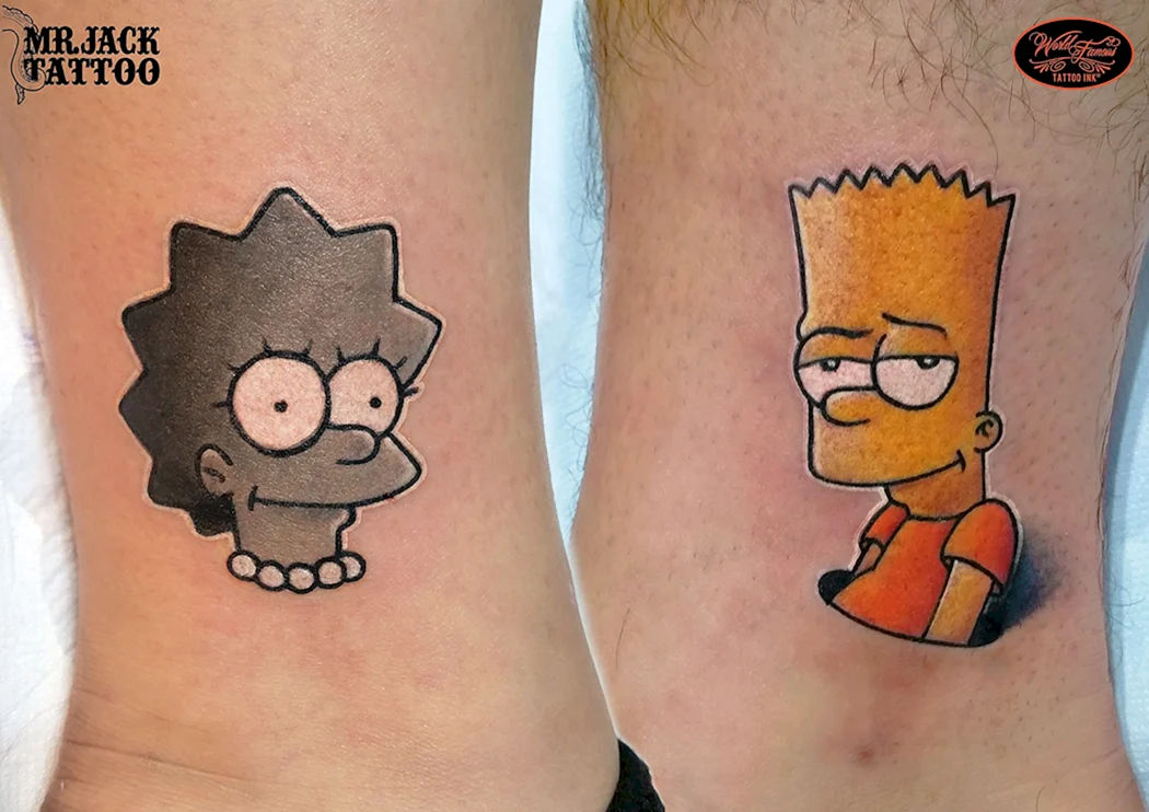 Тату барт и Лиза симпсоны