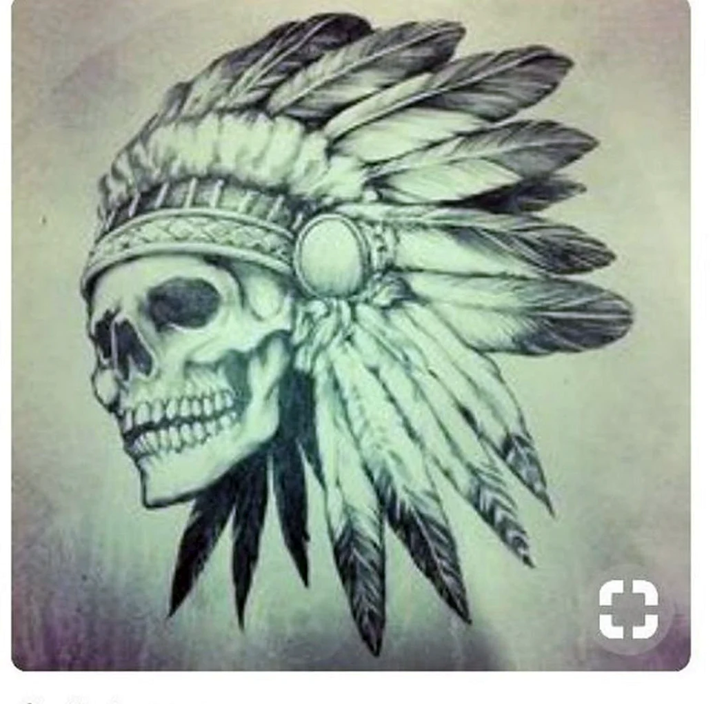 Череп индейца тату эскиз