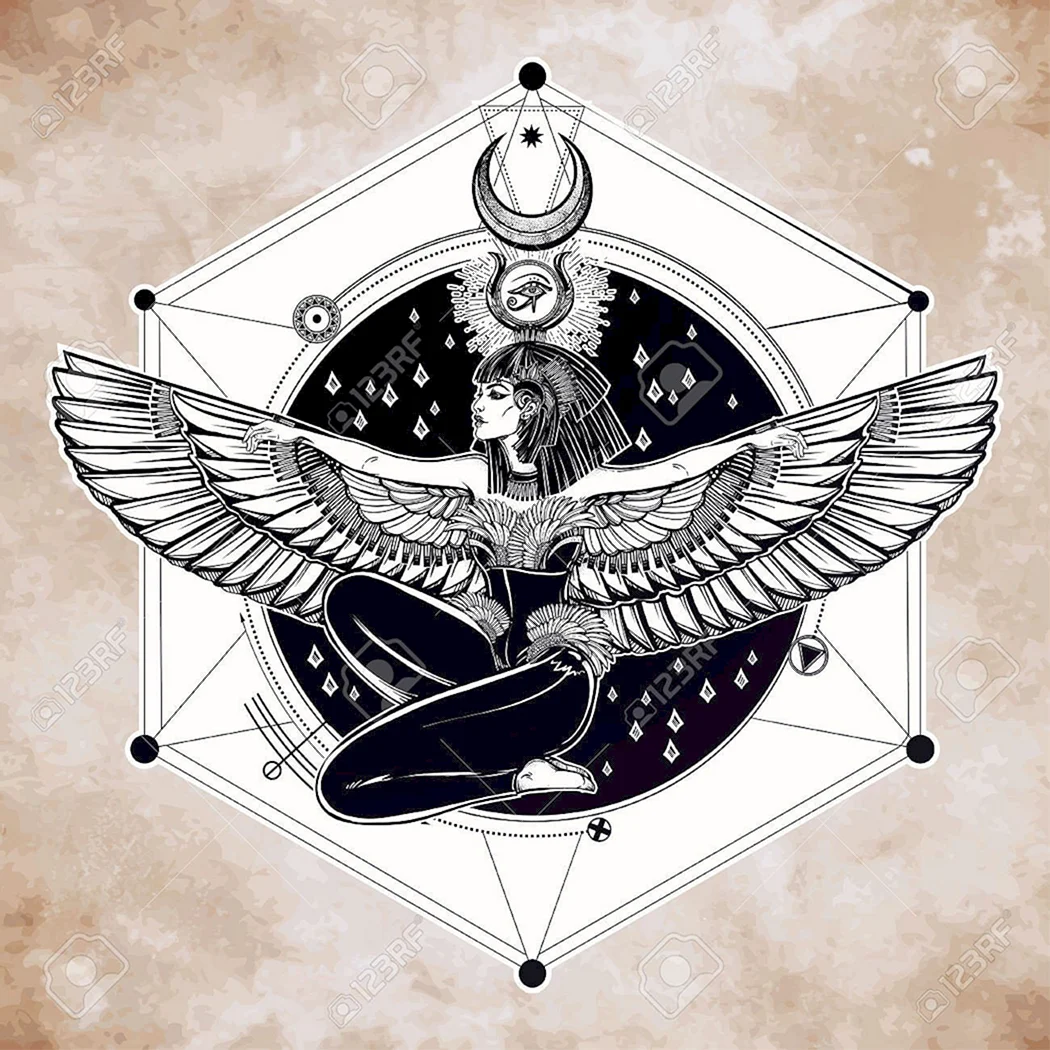 Изида богиня Египта тату