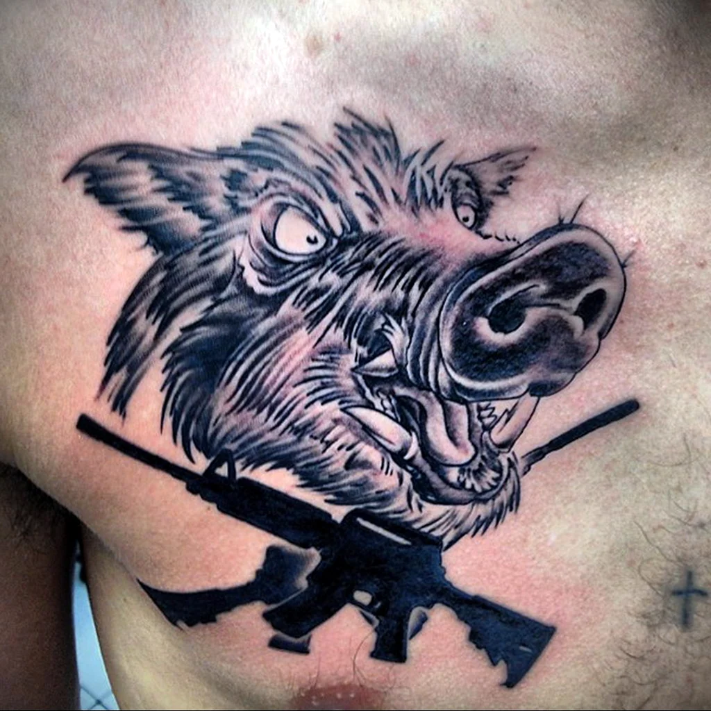 Секач кабан тату