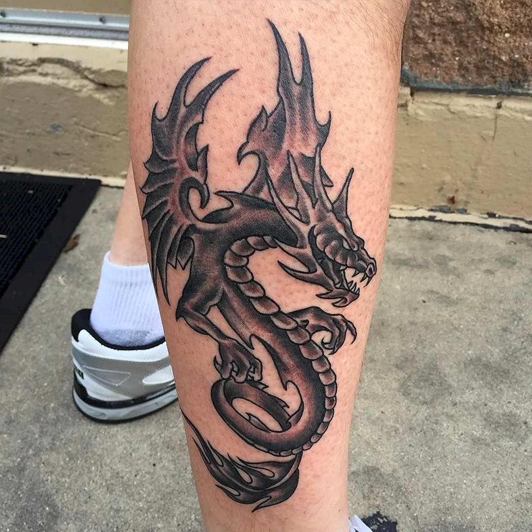 Тату дракона на руке мужские