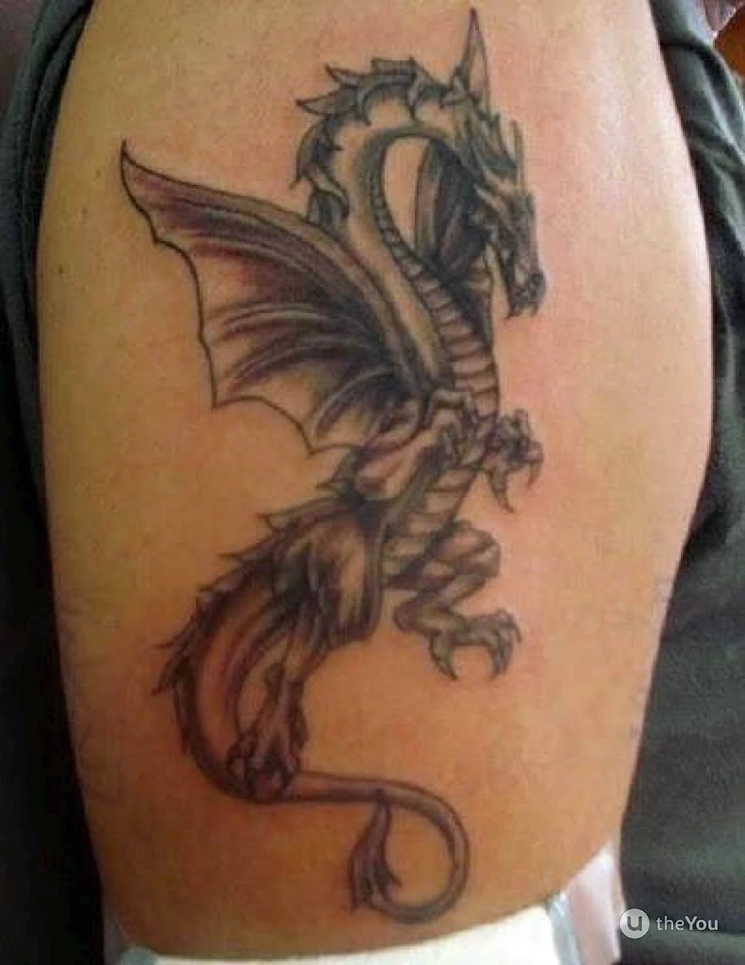 Красивые тату на ногу мужские дракон