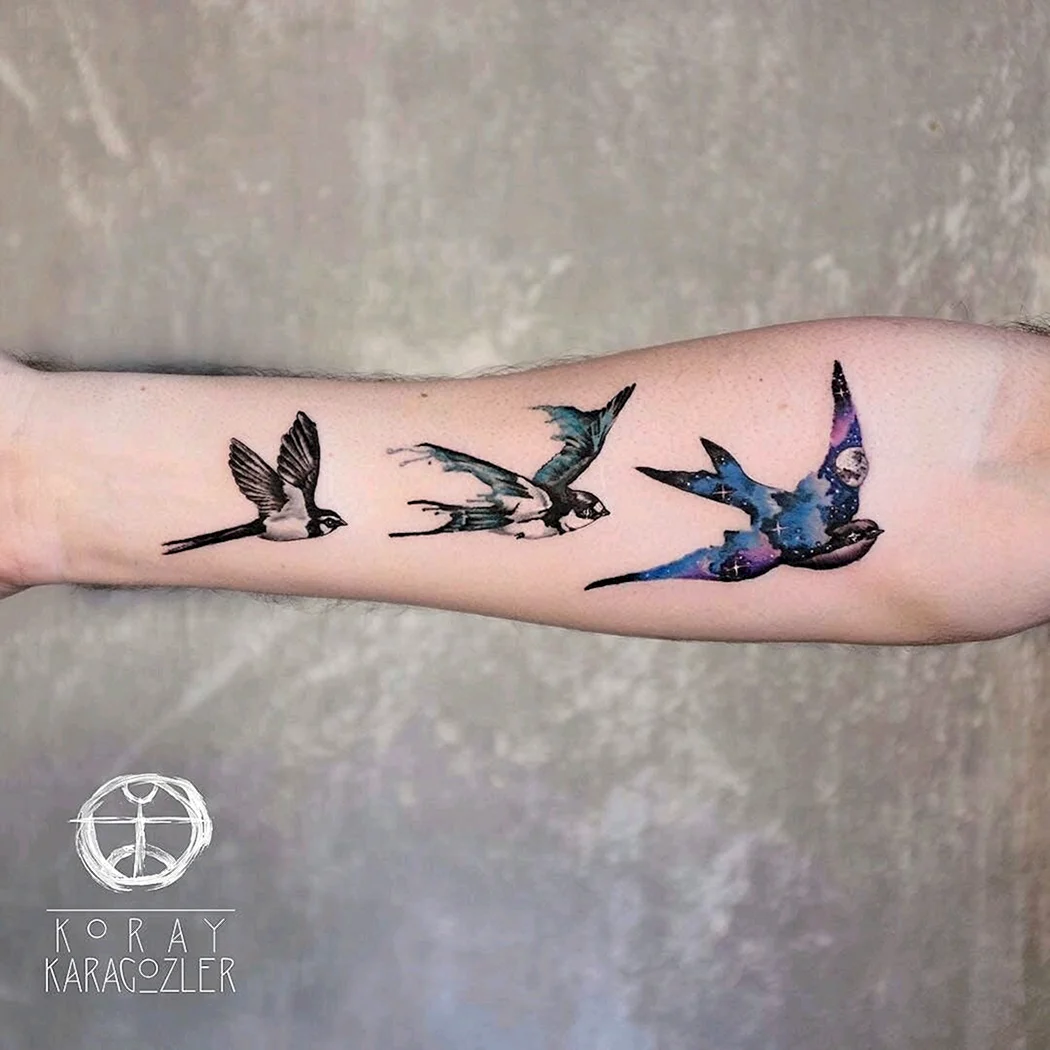 Тату ласточки на руке