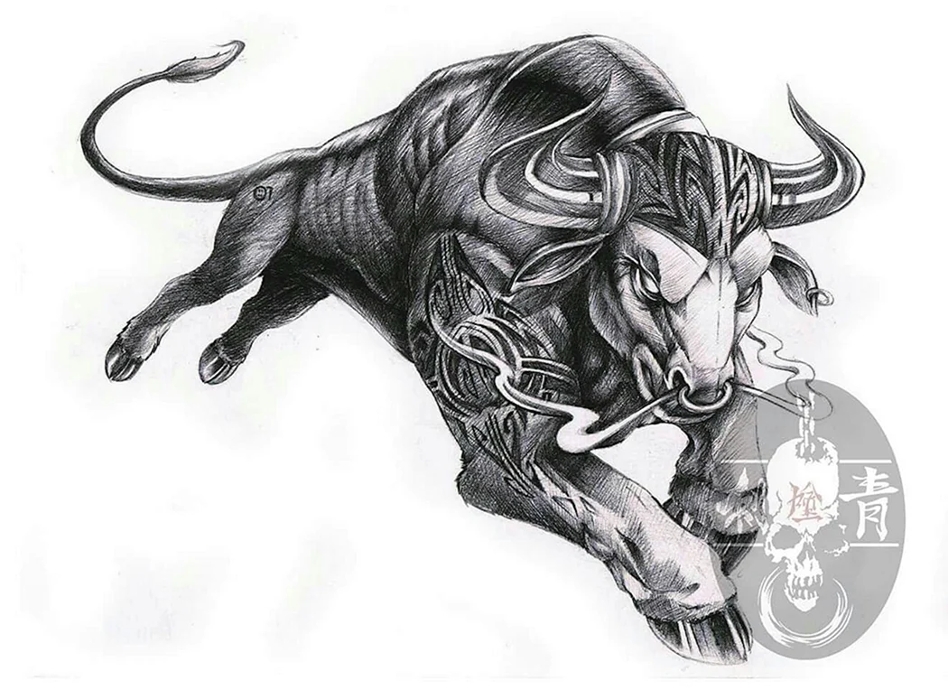 Телец Taurus бык тату