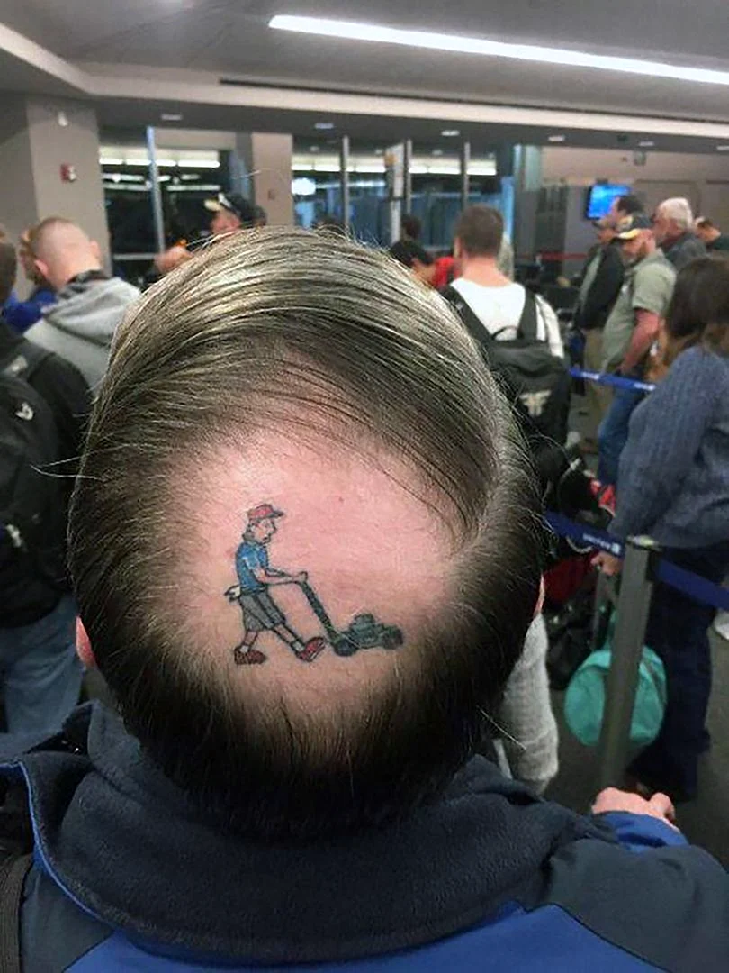 Прикольные тату на голове