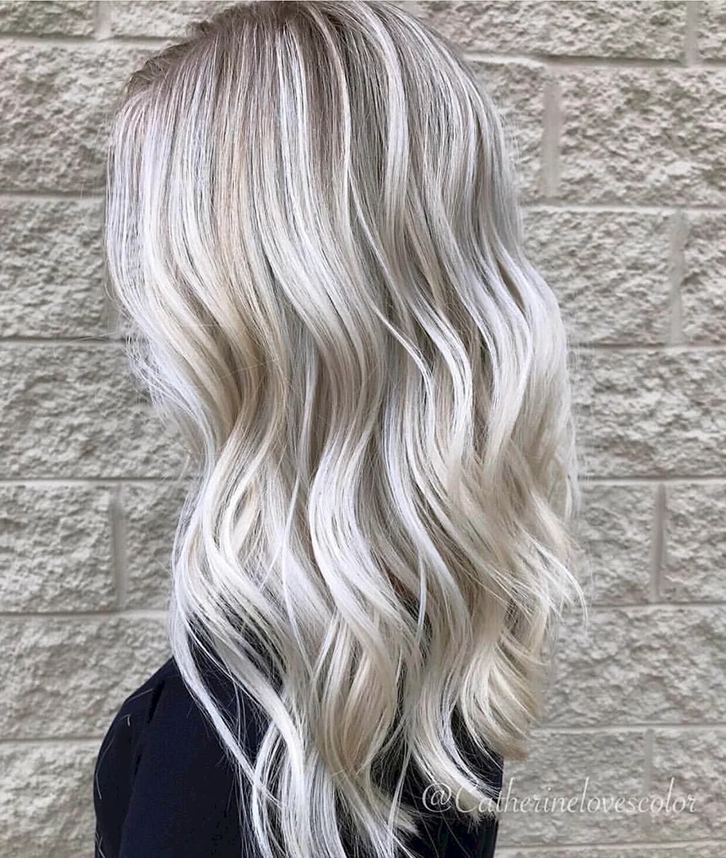 Балаяж серебристый блонд