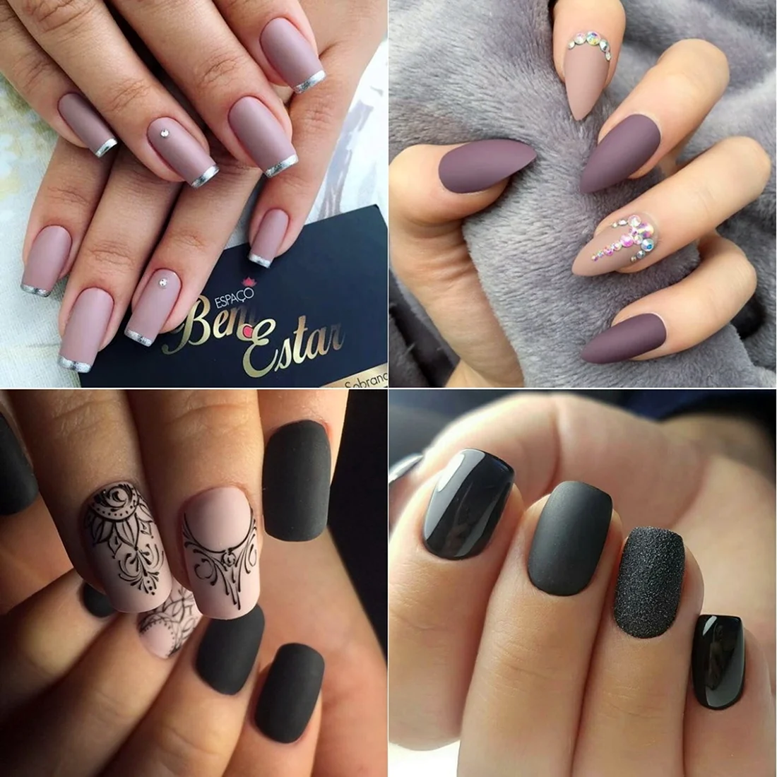 Маникюр в матовых тонах