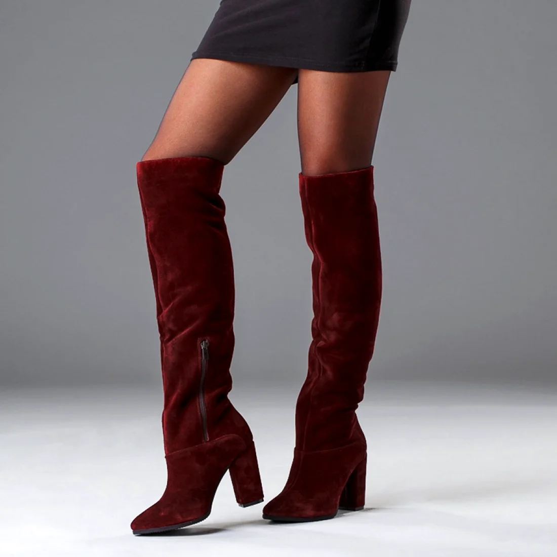 Сапоги трубы замшевые Рандеву