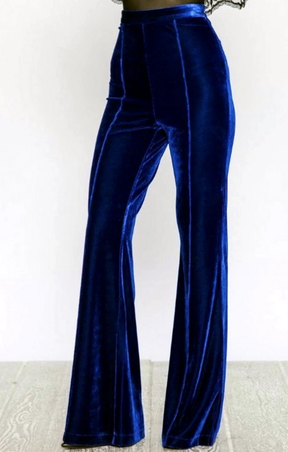 Синий брюки женские бархатные