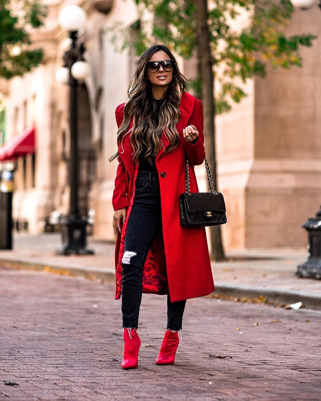Красные ботильоны стрит стайл