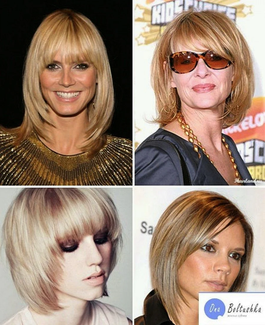 Градуированное удлиненное каре с челкой на средние