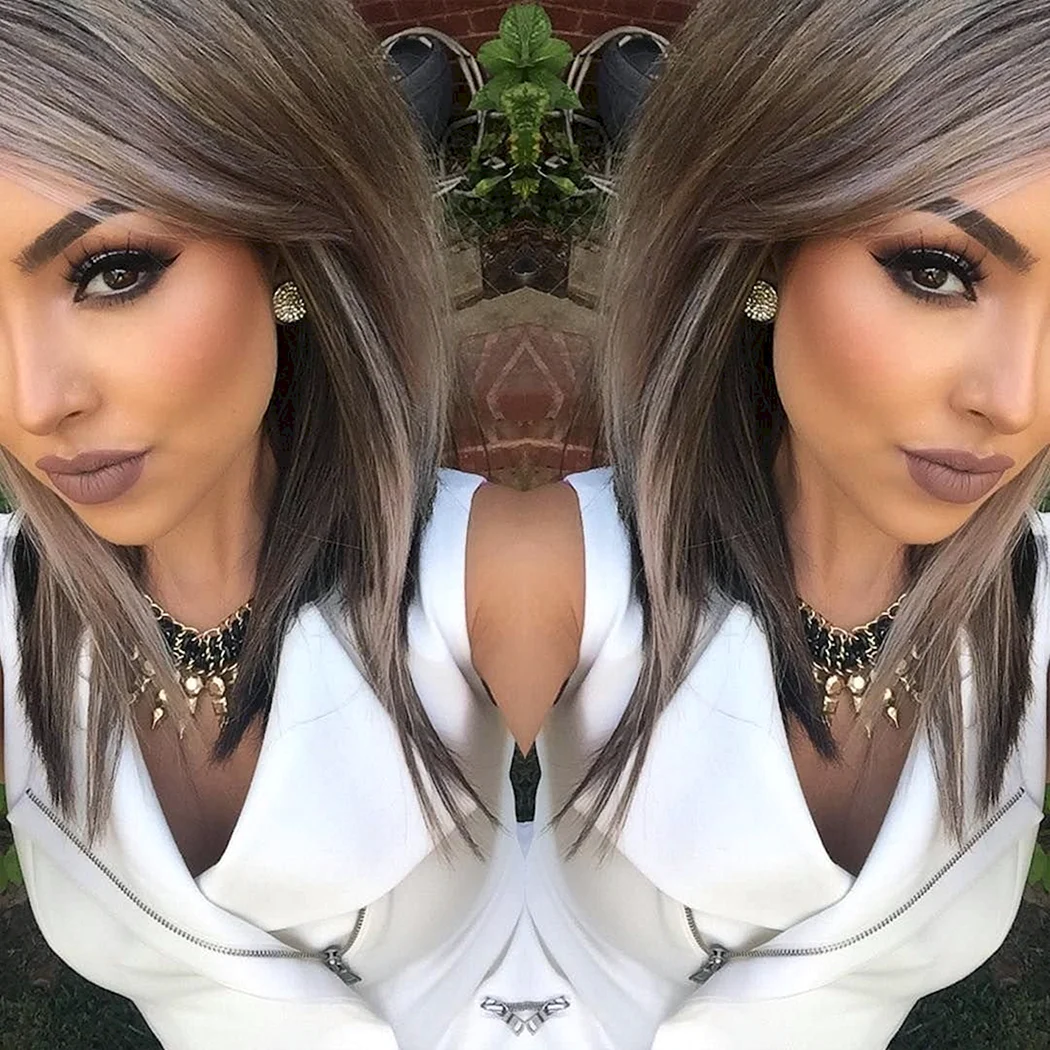 Шоколадно-пепельный балаяж