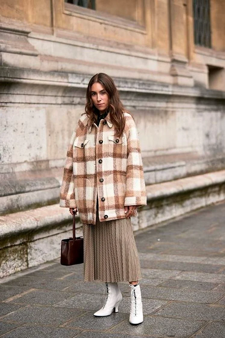 Куртка в клетку женская оверсайз