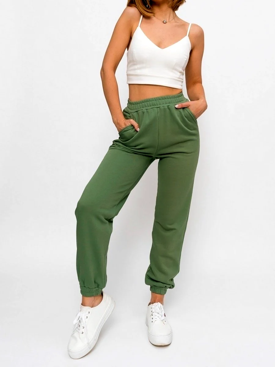 Bershka брюки трикотажные женские джоггеры