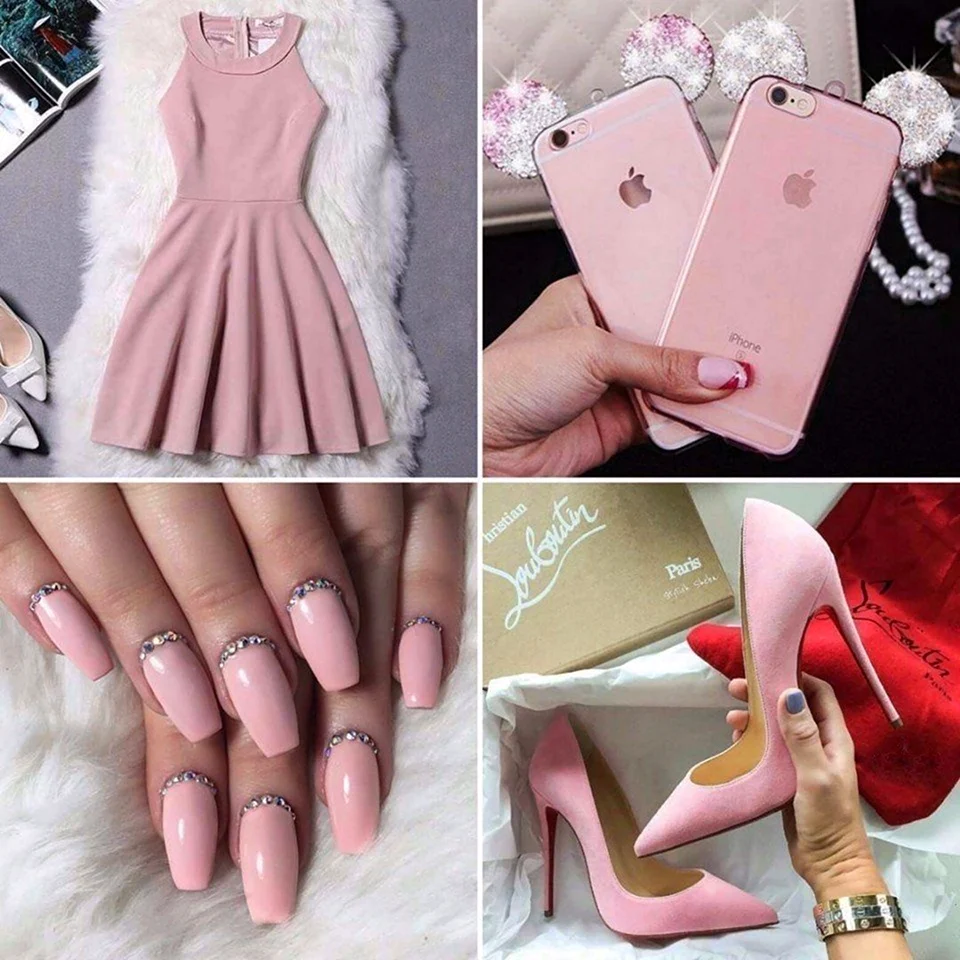 Маникюр под розовое платье