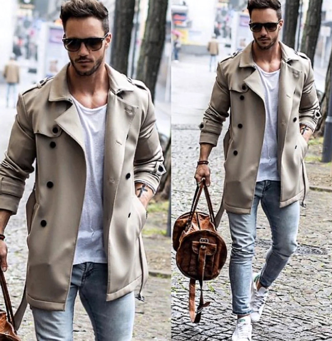 Street Style man тренч