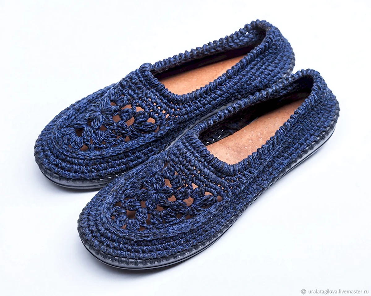 Тапочки мокасины крючком