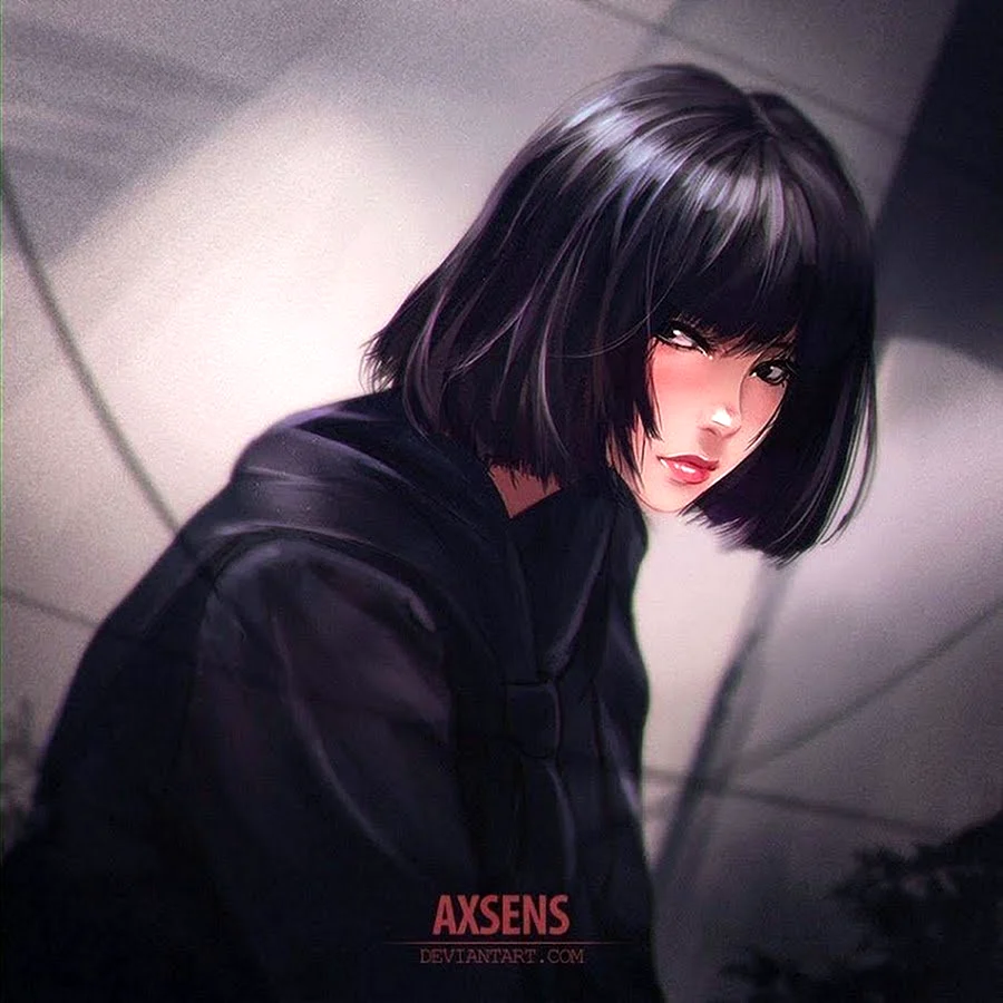 Аниме девушка с каре