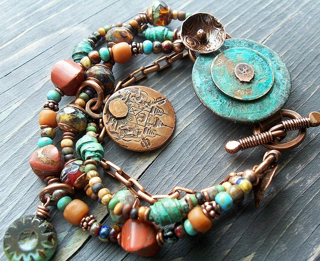 Бохо украшения с натуральными камнями