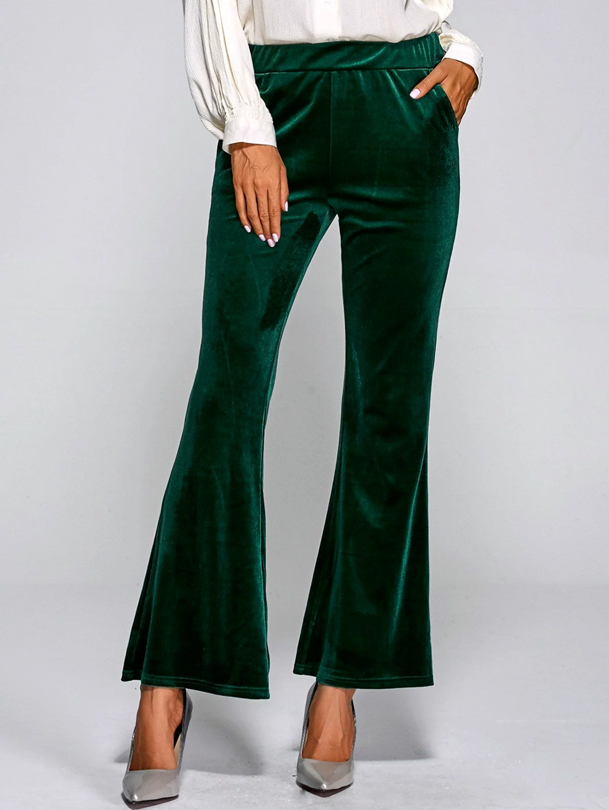 Брюки зеленые 146 вельвет