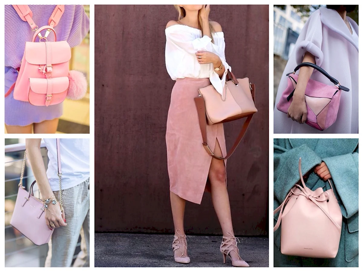 Сочетание пудрового цвета в одежде