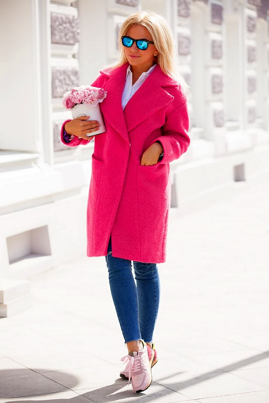 Пальто фуксия Марелла букле