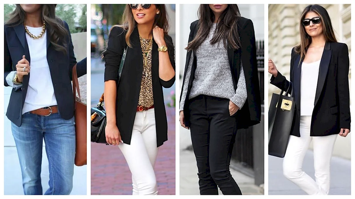 Бизнес Кэжуал с футболкой и пиджаком женский