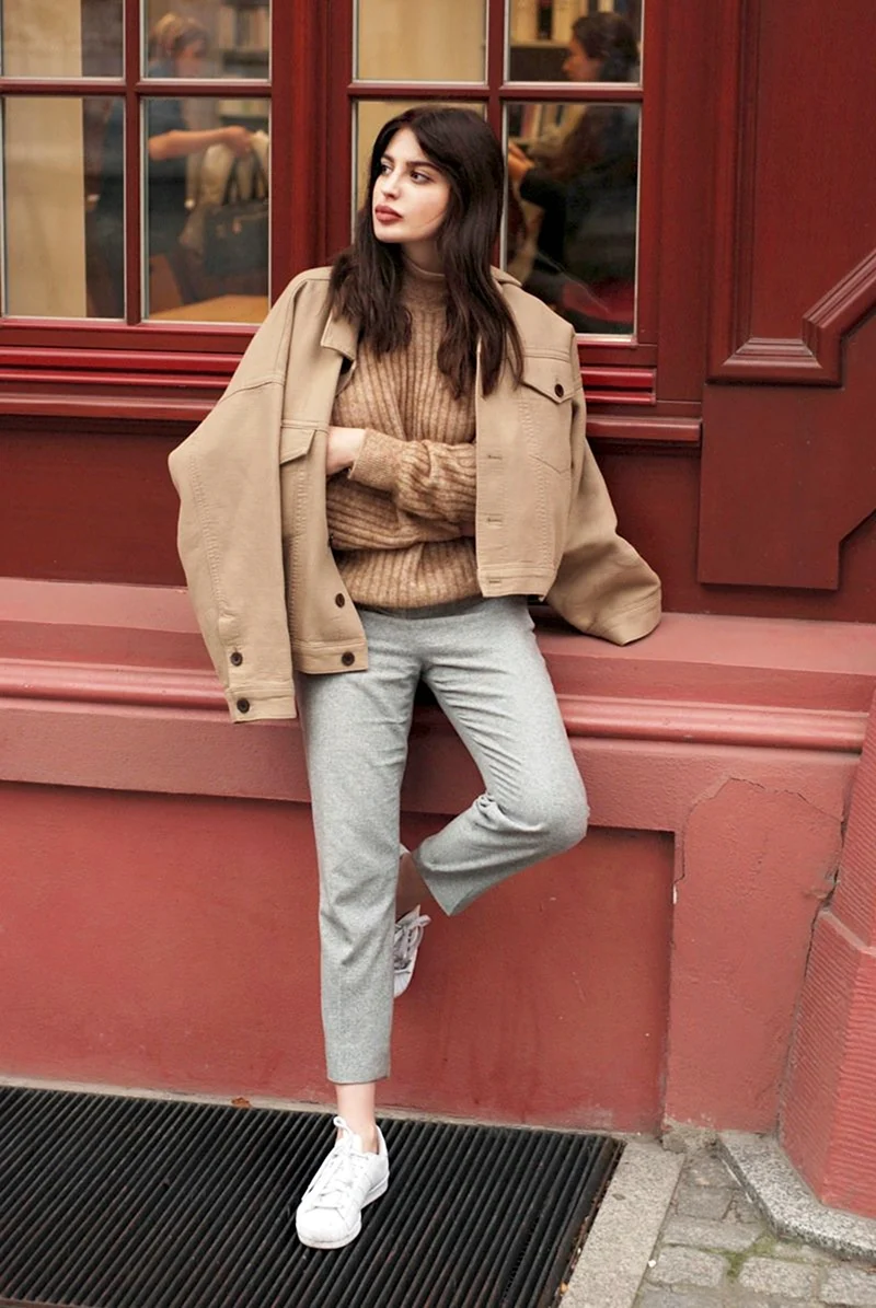 Лук с курткой оверсайз