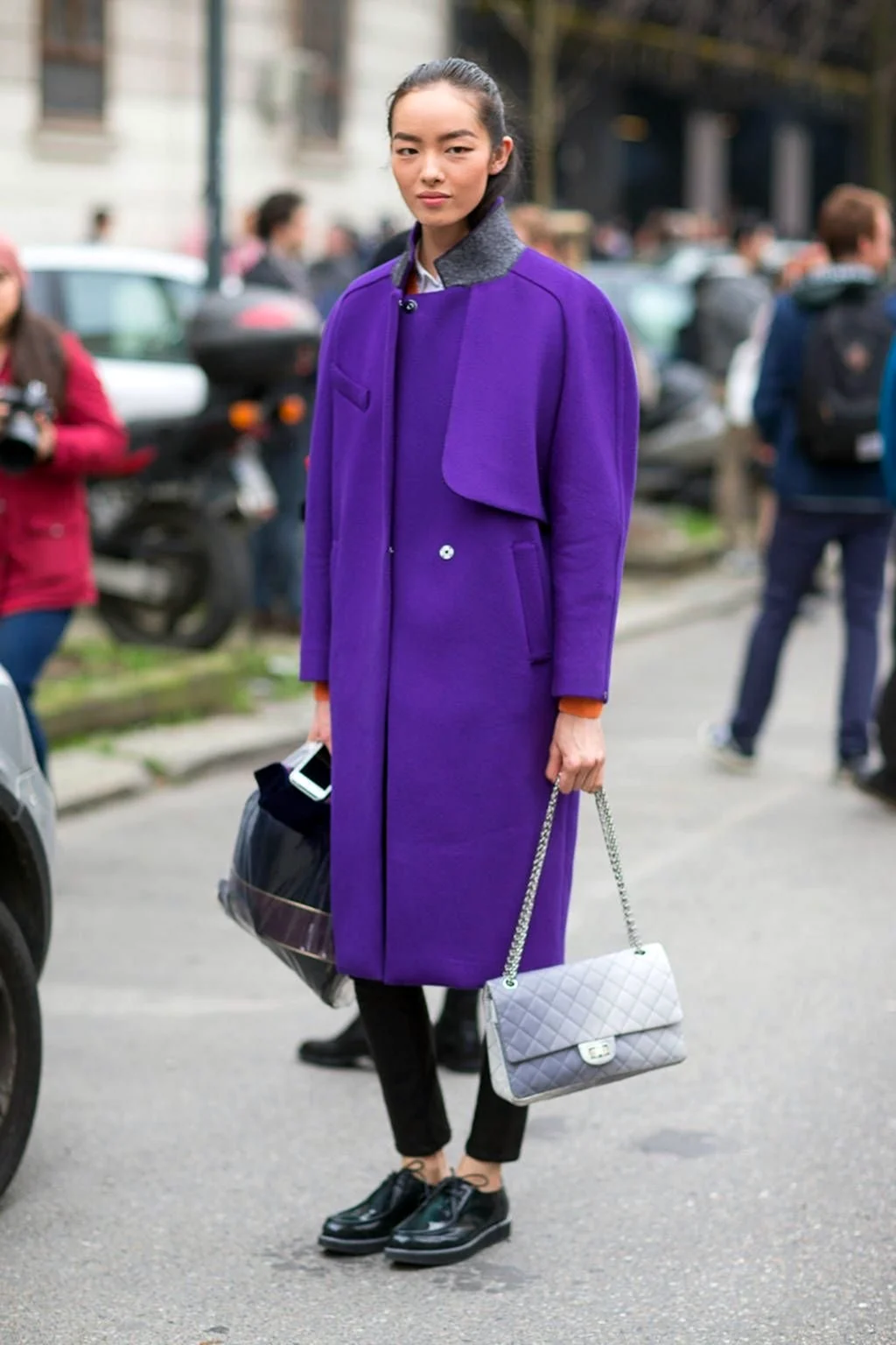 Пальто сиреневое Street Style
